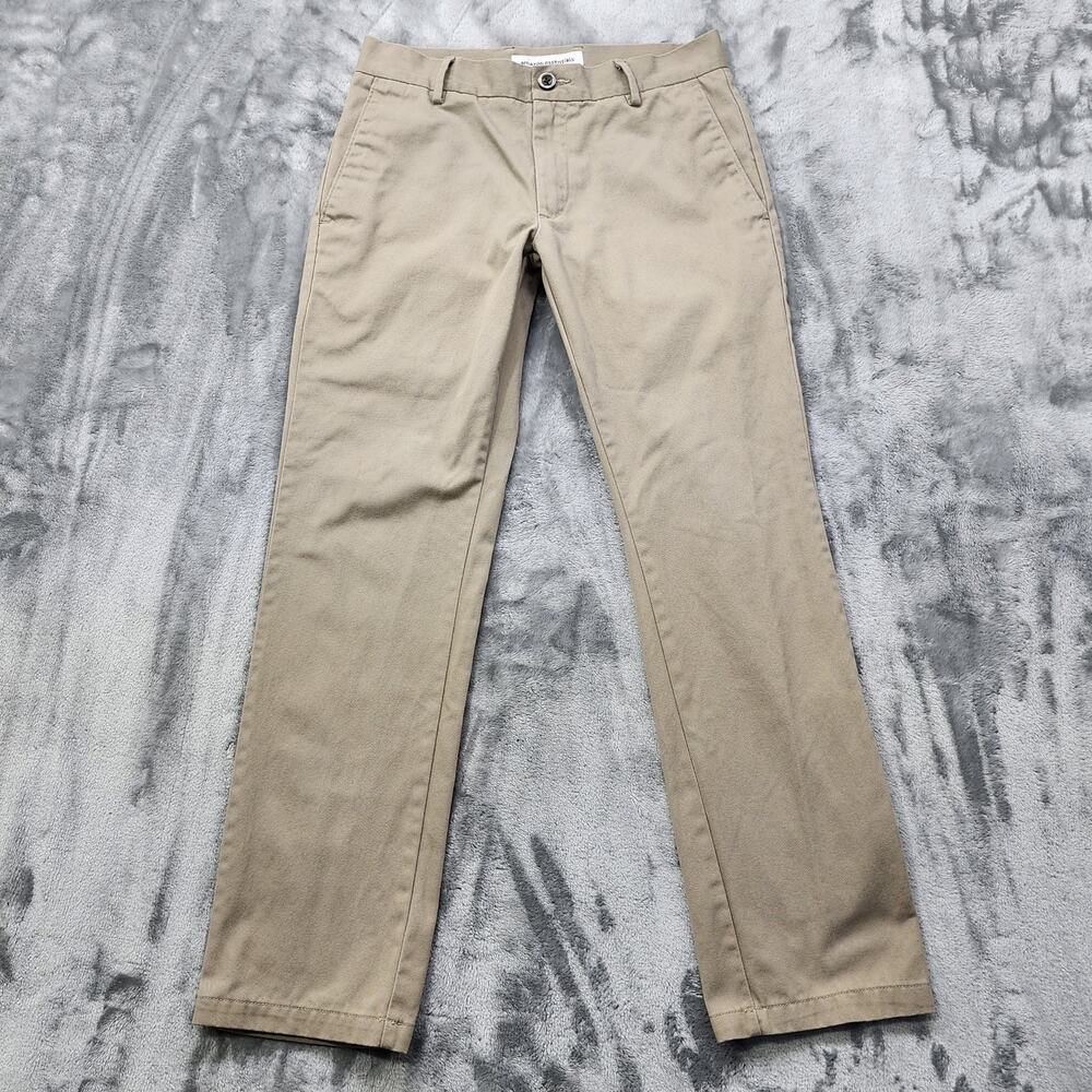 Amazon Essentials Pants Mens 28W 28L Tan Khaki Slim-Fit Flat-Front Chino‎ Preppy
